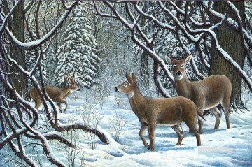 Deer Painting - winter wonderland